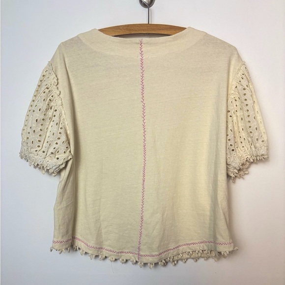 Free People Bali Total Catch Top NWT Size Small (oversized) Ivory - Picture 8 of 9